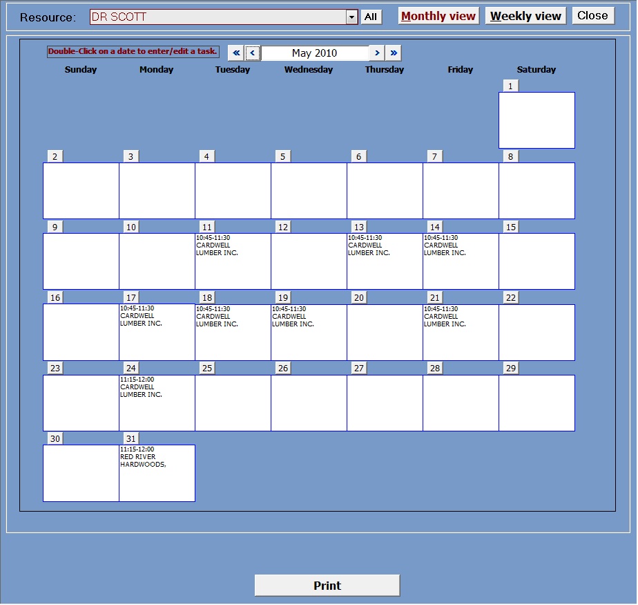 Appointment plannerMS Access Templates